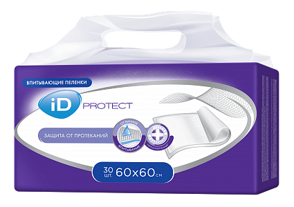 Гігієнічні пелюшки iD Protect Plus 60х60 см, 30 шт.