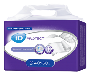 Гігієнічні пелюшки iD Protect Plus 40х60 см, 30 шт.