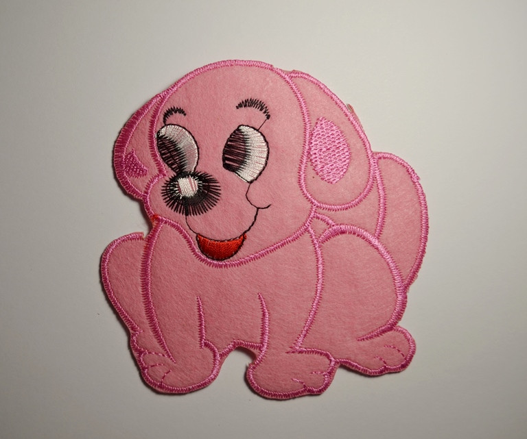 Аплікація собачка рожева 12*12 см термоапликация, фото 1