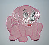 Аплікація собачка рожева 12*12 см термоапликация, фото 2