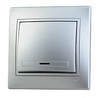 Вимикач з підсвіткою LEZARD MIRA сірий металік, 701-1010-111