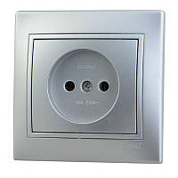 Розетка без заземлення LEZARD MIRA сірий металік, 701-1010-121