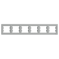 Рамка 6-ти модульна Asfora Алюміній Schneider Electric