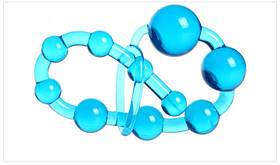 Анальні намисто силіконові 10 кульок 31 см. Блакитний колір