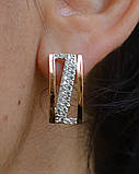 Срібні сережки з золотими вставками, фото 3