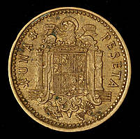 Монета Іспанії 1 песета 1953-66 рр.