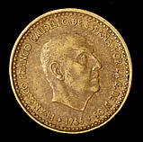 Монета Іспанії 1 песета 1953-66 рр., фото 2