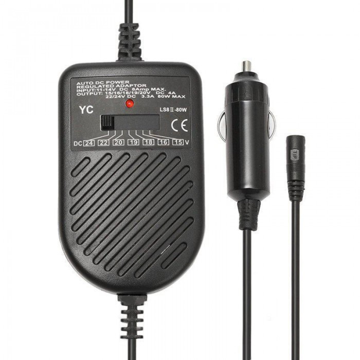 Універсальний зарядний пристрій для ноутбука від 12 V UKC EWDD8040 80 W + 8 перехідників, фото 1