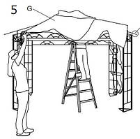 Тканинний павільйон (шатро) 3х3м білий (сталевий каркас + вологовідштовхувальний), фото 4
