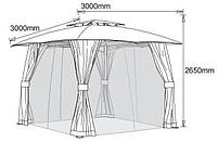 Тканинна альтанка (Павільйон) 3*3 метри з знімні бічні панелі з москитным, hotdeal, фото 3