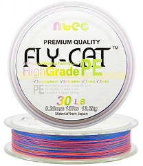 Шнур плетений NTEC Fly Cat Multicolor 137 m 0.10 mm — 2,7kg