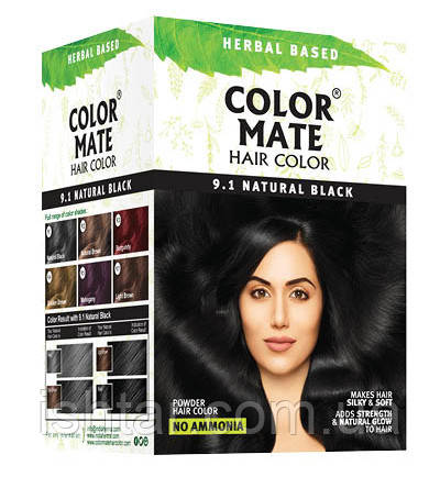 Фарба для волосся колір Чорний (9.1) 15 г, COLOR MATE Hair Color