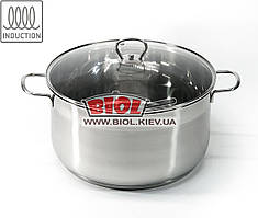 Каструля з неіржавкої сталі 10 л 30х16,5 см із кришкою Maestro MR-3508-30