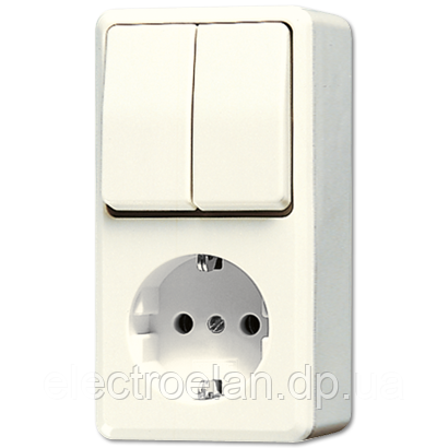 SCHUKO®-розетка 16 A / 250 B ~ з двухклавишным вимикачем 10 A / 250 B ~ 675A