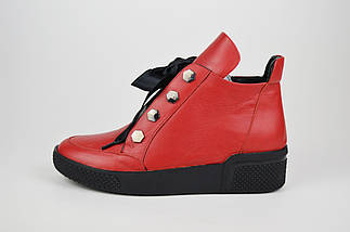 Черевики шкіряні червоні Euromoda 368, фото 4