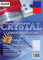 Плівка для ламінування Agent Crystal А4 60 мкм. 100 шт/уп. Antistatic, глянцева Ламінаційна плівка для ламінатора