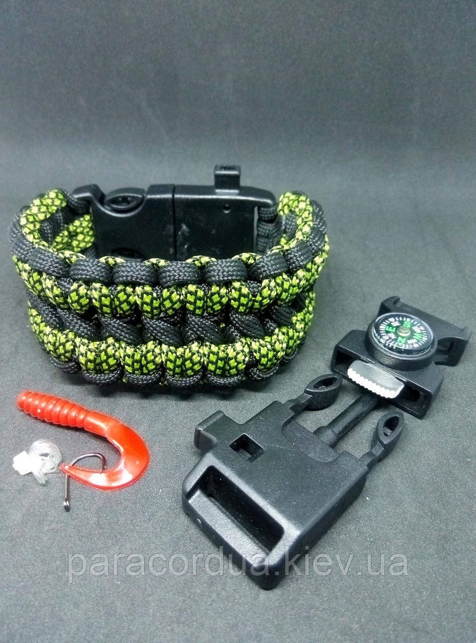 Браслет виживання з паракорда "Рибалка" 5 в 1, "Здвоєна кобра"