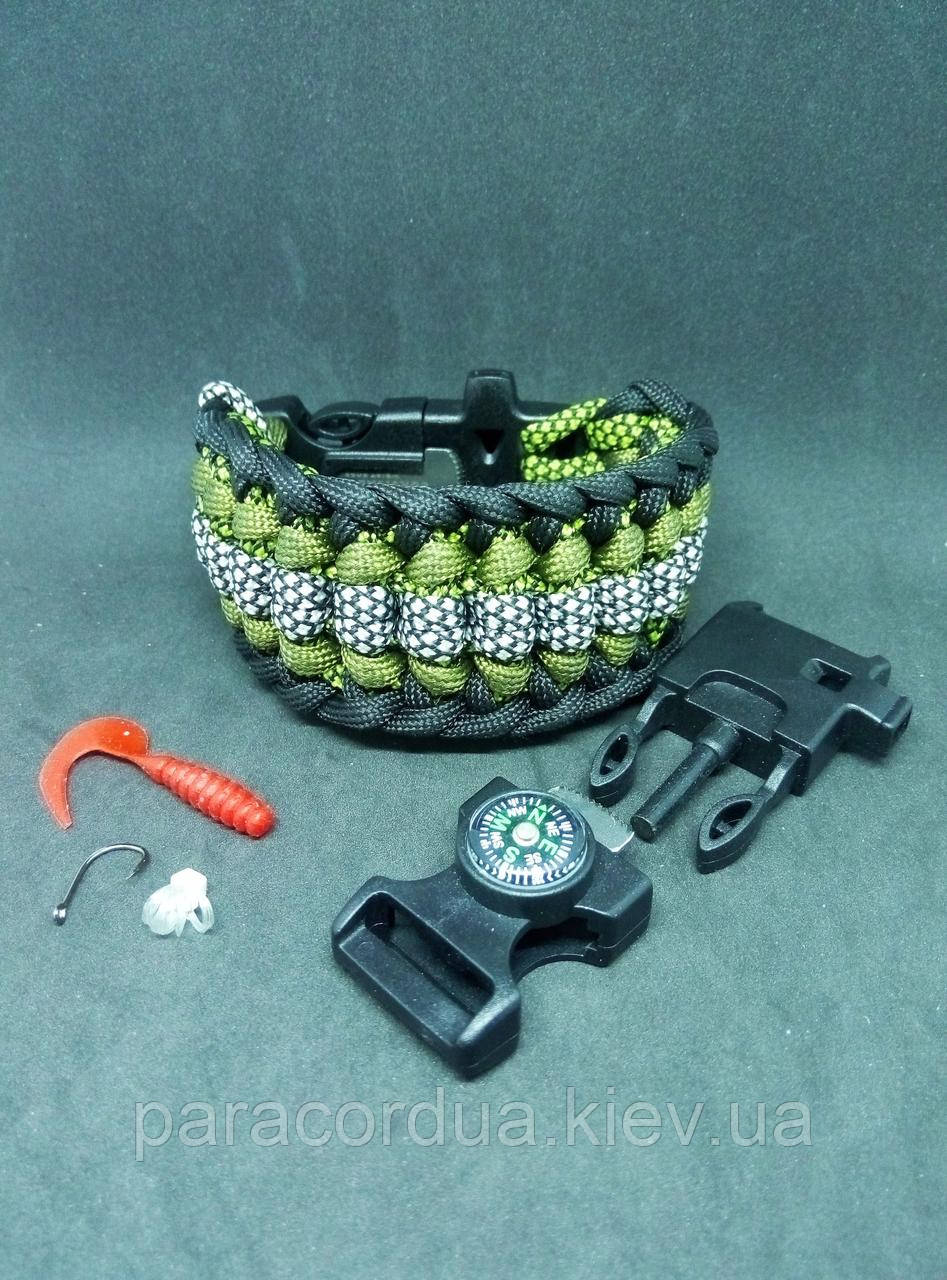 Браслет виживання з паракорда "Рибалка" 5 в 1, "Робін Гуд"