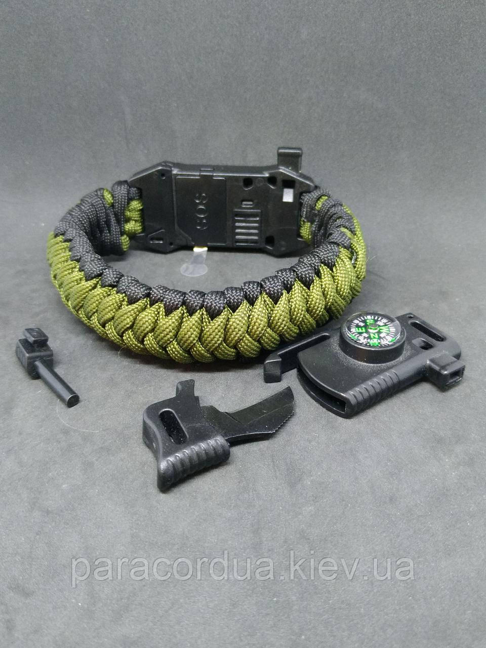 Браслет виживання з паракорда 5 в 1 з ножиком, "Слизька Кобра+"