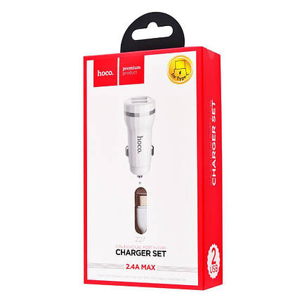 АЗУ Hoco Z27 Staunch + Cable (Type-C) 2.4A 2USB, фото 3