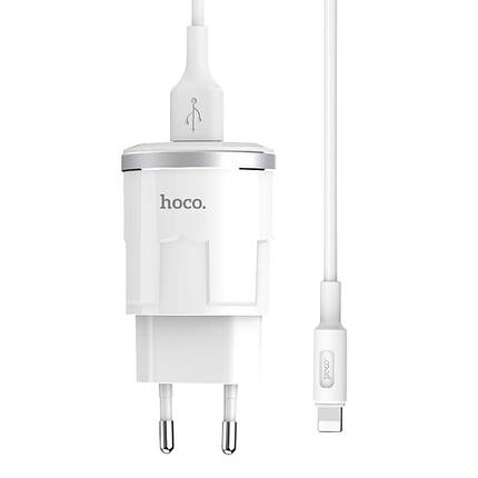 СЗУ Hoco C37A Charger + Cable (Lightning) 2.4A 1USB, фото 1