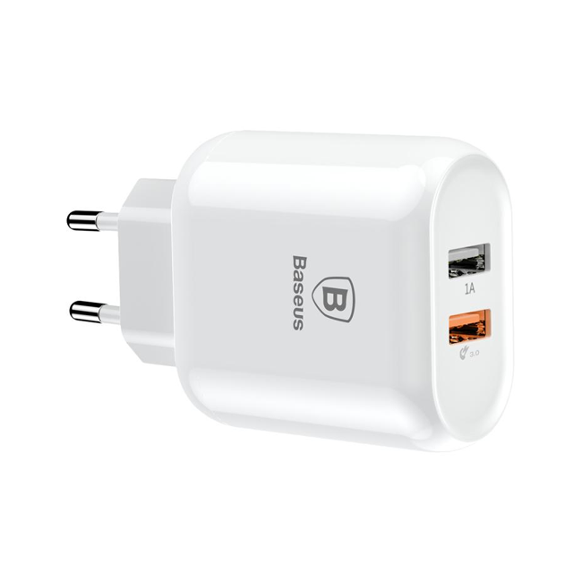 Сетевое ЗУ Baseus Bojure Series Dual-USB quick charger EU 23W, White (CCALL-AG02)