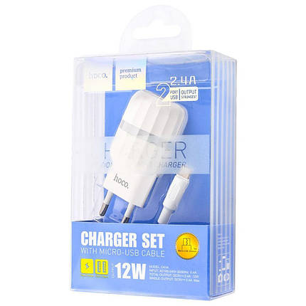 СЗУ Hoco C41A Charger + Cable (Micro) 2.4A 2USB, фото 3