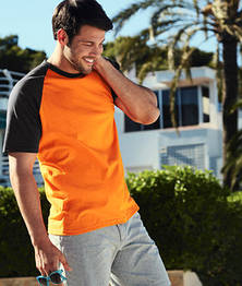 Футболка з короткими кольоровим рукавами Baseball - 61-026-0