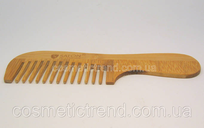 Гребінець-гребінь для волосся дерев'яний з ручкою (15 зубців)Salon Professional, фото 2