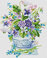 Набор для вышивания крестиком Цветы в вазе. Размер: 16*20 см