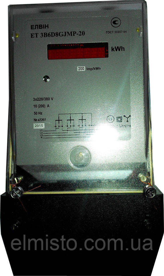 Счетчик электроэнергии Elvin ET 3B5DHJNT 3*380V 5A, многотарифный, трансф.вкл., ТВ, управление нагрузкой - фото 3 - id-p723727847
