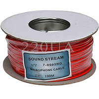 Кабель мікрофонний Sound Stream 2x0.17 мм2 OFC CU червоний 100м