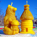 Воскова свічка "Солом'яний вулик" з натурального бджолиного воску, фото 7