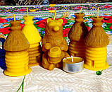 Воскова свічка "Солом'яний вулик" з натурального бджолиного воску, фото 6