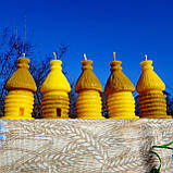 Воскова свічка "Солом'яний вулик" з натурального бджолиного воску, фото 4