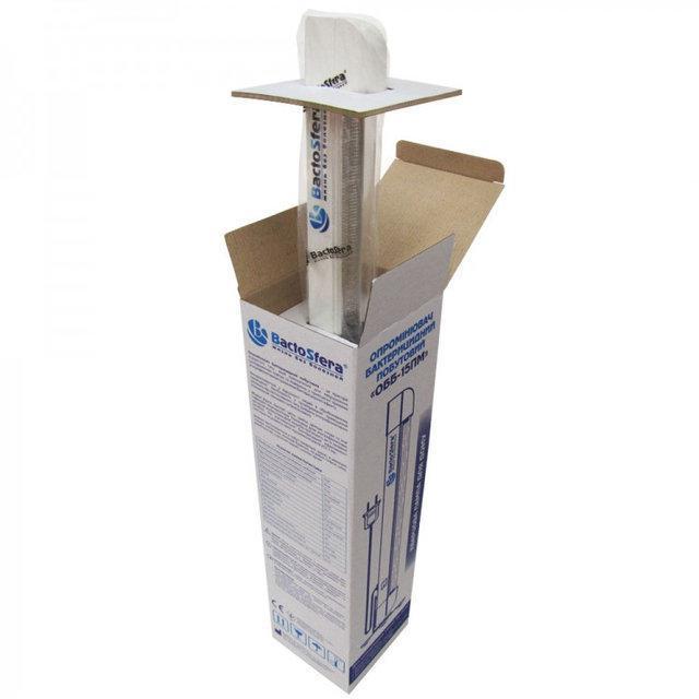 Бактерицидна безозонова кварцова лампа BactoSfera OBB 15P ECO-METAL з підставкою переносна опромінювач, фото 1