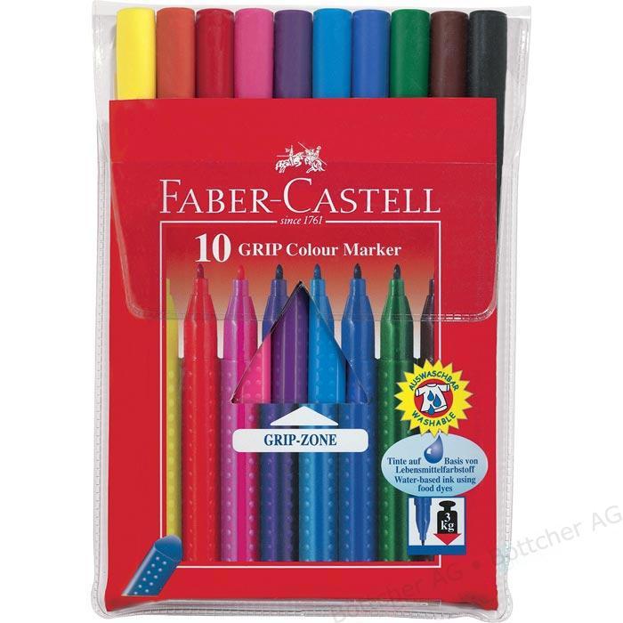 Фломастери Faber-Castell Grip 10 кольорів, фото 1