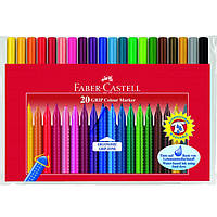 Фломастеры Faber-Castell Grip 20 цветов трехгранные