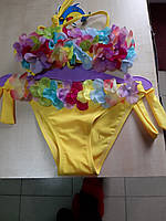 Детский купальник раздельный TERES BH829 желтый с цветами