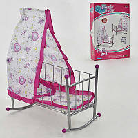 Ліжечко металеве FL 991 гойдалка з балдахіном