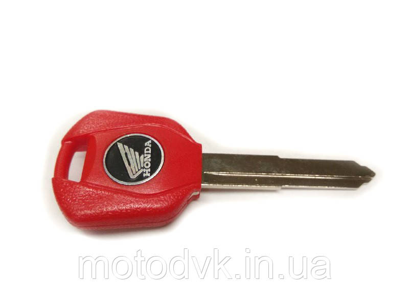 Заготівка ключа запалювання мотоцикла Хонда червона, (на правий бік)