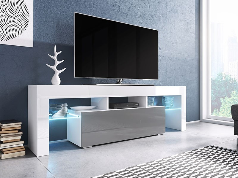 Тумба під ТВ TORO 138 Cama білий / сірий глянець, фото 1