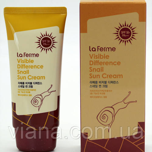 Сонцезахисний равликовий крем La Ferme Visible Difference Snail Sun Cream SPF50 PA+++ 70 грамів