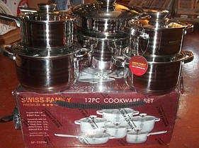 Набір посуду, каструлі 1225 Swiss Family 12 предметів