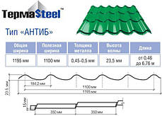 Металочерепиця Термастіл - Антіб - 0,5 мм / RAL 8017 / MAT, фото 3