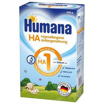 Суха молочна гіпоалергенна суміш Humana HA 1 з LC PUFA, 500 г