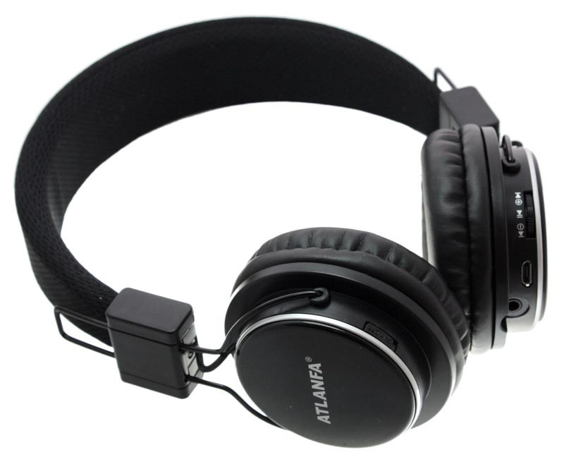 Навушники бездротові Atlanfa AT — 7611 з Bluetooth, MP3 і FM Чорні (7611 Black), фото 1