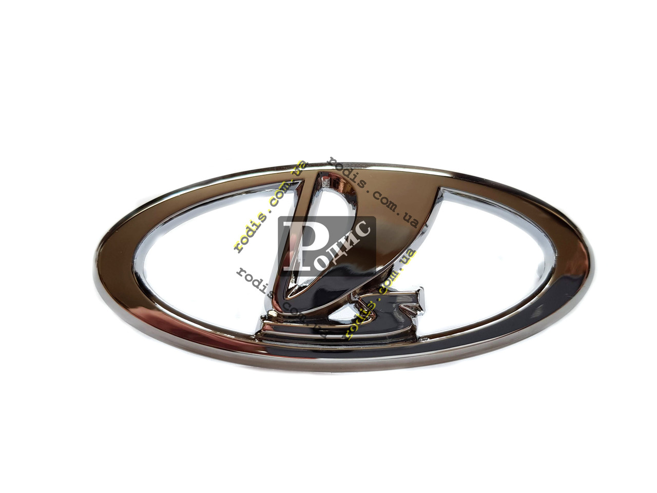 Емблема (заводський знак) ВАЗ 2110/2115/Каліна задня (оригінал, пластик) (2110-8212064) (l=95 мм, h=40 мм)