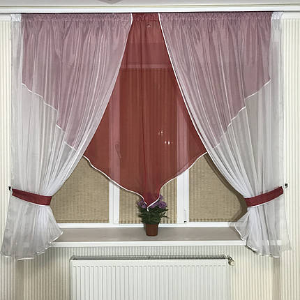 Фіранка на кухню №374 червона, фото 3