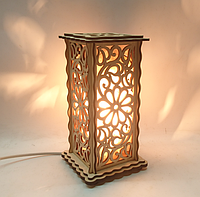 Соляная лампа, ночник, светильник деревянный "Ромашка"